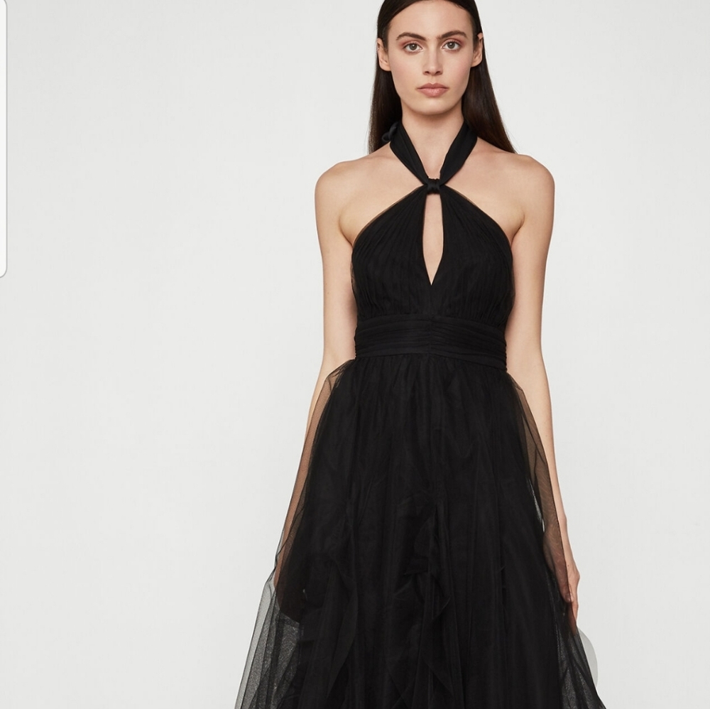 BCBGMaxAzria Black Halter Prom Gown